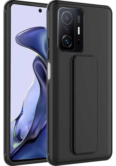 Xiaomi Mi 11t Pro 5g Kılıf Zore Qstand Kapak Siyah