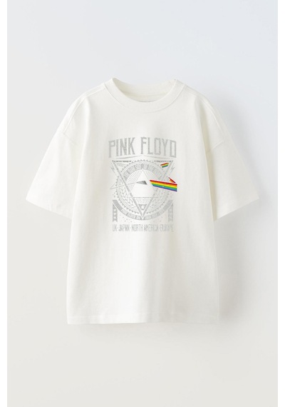 Thewert Unisex Pink Floyd Tasarım Baskılı Pamuk Beyaz Oversize T-shirt