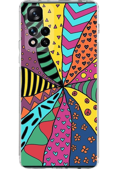 Xiaomi Redmi Note 11 Pro Plus İle Uyumlu 1mm Slim Fit Retro Colors 4 Baskılı Şeffaf Kılıf Şeffaf