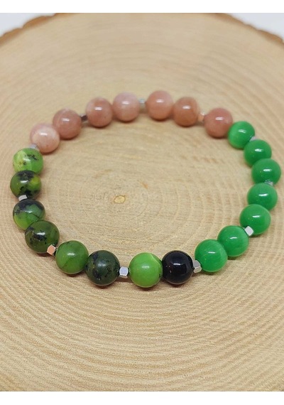 Doğal Taş Şans Bilekliği 8mm Unisex 55772 Çok Renkli