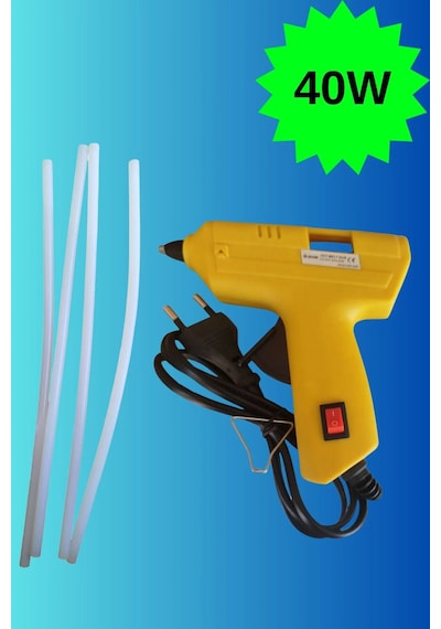 40watt Sıcak Silikon Tabancası 4 Adet Çubuk Silikon Eritme Tabanca Şeffaf Mum Yapıştırıcı