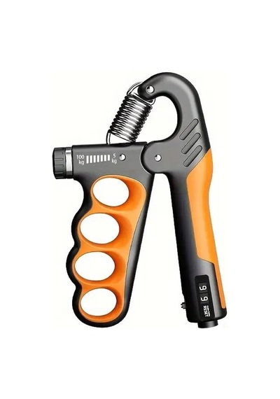 Valkyrie Sayaçlı Ergonomik 5-100kg El Yayı Bilek Güçlendirici Fitness Egzersiz Spor Aleti Sayaçlı Xl Boy Turuncu Turuncu