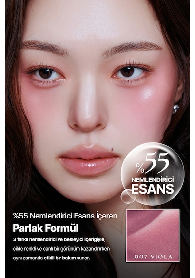 Hafif Yapılı, Ciltle Bütünleşen Parlak Bitişli Likit Allık Muzıgae Mansıon Objet Blush 007 Viola 12017694