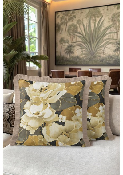 Çiçek Desenli Bej Saçaklı Yastık Kılıfı-zarif Floral Modern Hardal Gri Vizon Püsküllü Kırlent Kılıfı Kayıp Esinti Mira Çiçek Desenli Bej Saçaklı Yastık Kılıfı-zarif Floral Modern Hardal Gri Vizon Püsküllü Kırlent Kılıfı Kayıp Esinti Mira