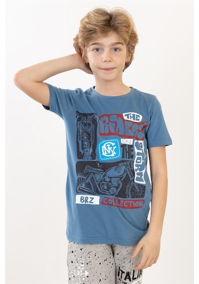 Brz Kıds Brz Kids Baskılı Erkek Çocuk T-shirt-mavi Mavi