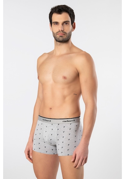 Cacharel Erkek Desenli Likralı Boxer 3'lü Paket 1339/siyah 4 Siyah