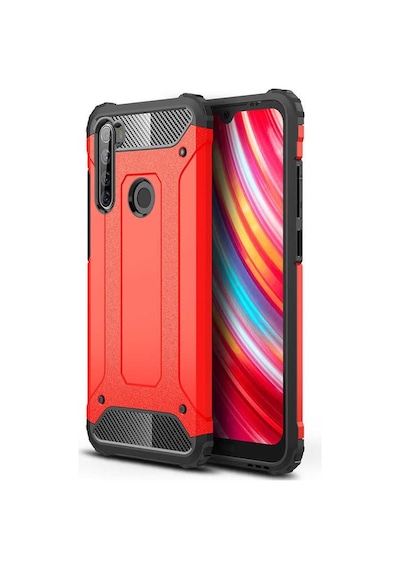 Kilifone - Xiaomi Uyumlu Redmi Note 8t - Kılıf Çift Katman Zırh Tank Crash Military Kapak - Kırmızı