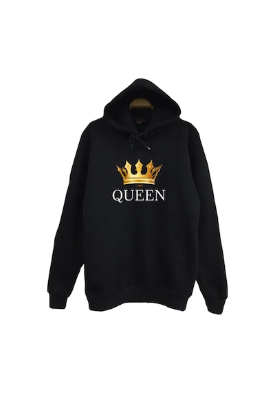 Queen Tacı Baskılı Çocuk Sweatshirt Siyah