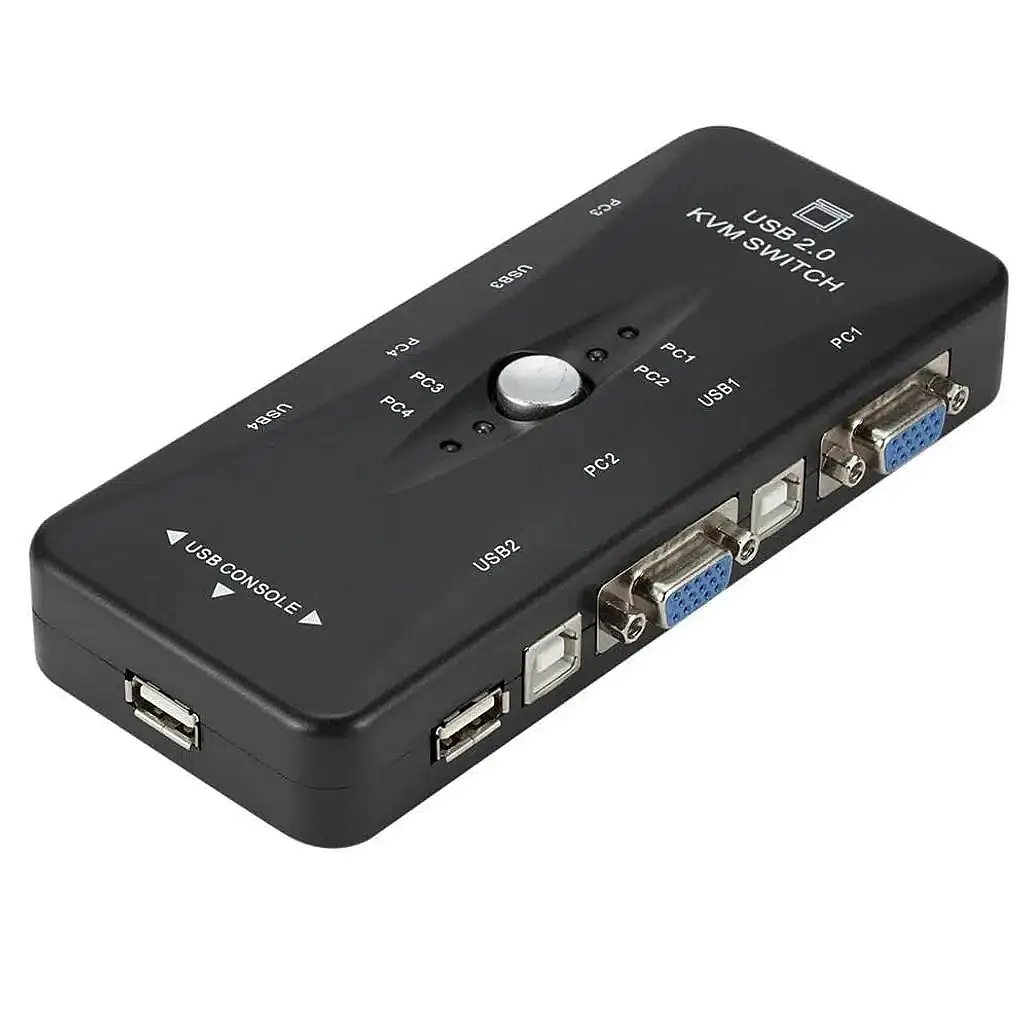 Molix Mx-2742 4 Port Usb 2.0 Manuel Kvm Switch - 4 Bilgisayar İçin Vga, Klavye Ve Mouse Paylaştırıcı