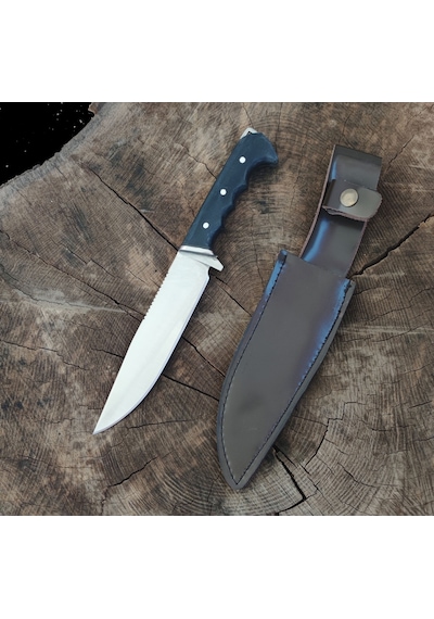 Av Bıçağı Avcı Bıçağı Kamp Bıçağı Bushcraft Deri Kılıflı Hgtwi249 Lacivert