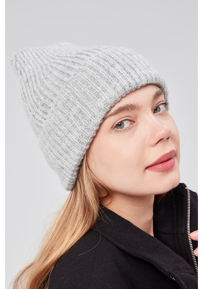 Derikem Basic Şık Standart Lüks Unisex Tiftik Bere Açık Gri