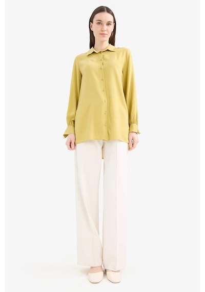 DeFacto Regular Fit Basic Düz Viskon Uzun Kollu Gömlek Tunik D7352AX25SPGN198 DeFacto Regular Fit Basic Düz Viskon Uzun Kollu Gömlek Tunik D7352AX25SPGN198