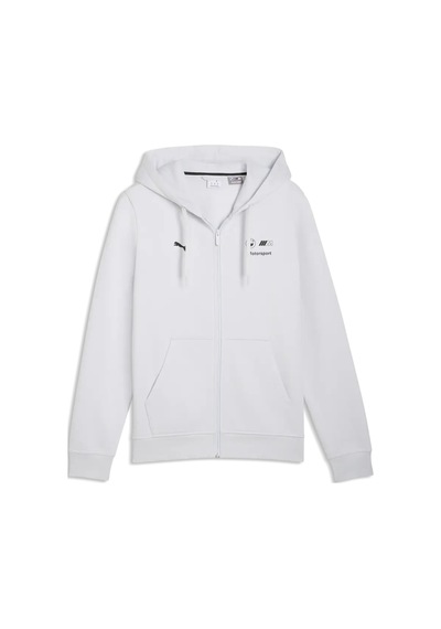 Puma Bmw Mms Ess Fleece Jacket Beyaz Erkek Fermuarlı Kapüşonlu Sweatshirt