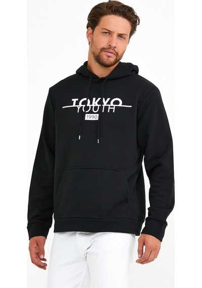 Erkek Kapşonlu Regular Fit Tokyo Baskılı Sweatshirt Spr22sw164 001