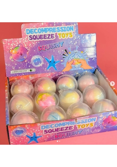 Squishy Wax Breaking Stress Topu Cotton Candy Slime Oyuncak Sıkılabilir Antistres Kapsül Çok  Renkli