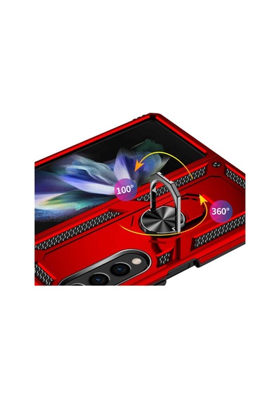 Galaxy Z Fold 4 Kilif Zore Vega Yüzüklü Standli Zirh Kilif 556700645