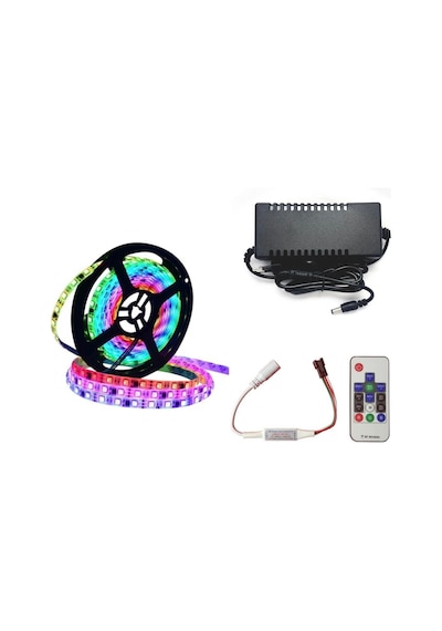 WS2811 ARGB Pixel Şerit Led 5 M RF Kontrol Devresi + Adaptör