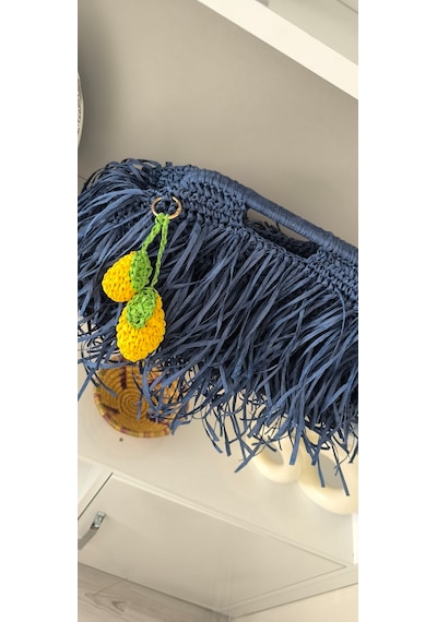 Cloverbagss Püsküllü Çanta Modeli Koyu Mavi