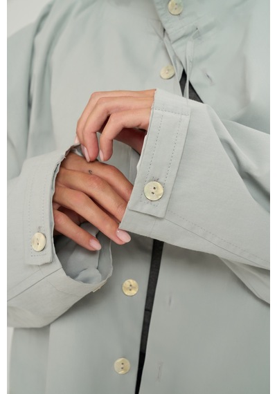 Mai Collection Liora Düğmeli Bomber Buz Mavi Ceket