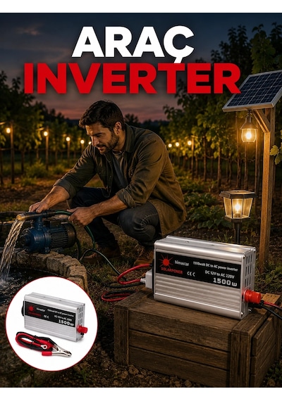Mey İthalat Akü Gücünü Ev Elektriğine Dönüştüren Güçlü İnvertör 1500w