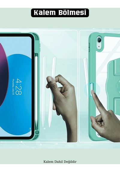 Apple Uyumlu iPad Air 11 İnç 2024 M2 Çipli 6.nesil 360 Dönebilen Standlı Pino Tablet Kılıfı