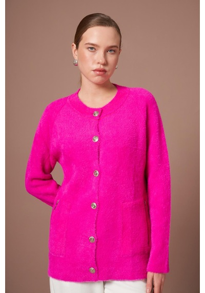 Ftz Women Kadın Angora Hırka Fuşya 25259 Fuşya