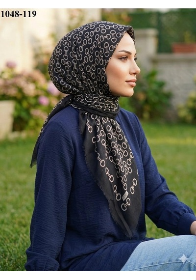 Eyfel Eşarp Eyfel Desenli Dimi Pamuk Eşarp 1048-119 Çok Renkli