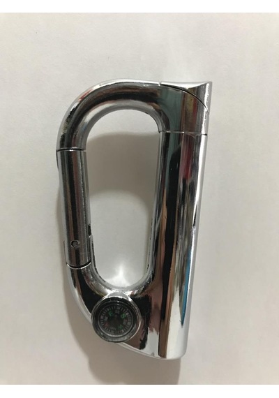 Metal Karabina Carabiner Kamp Anahtarlığı Pusula Çakmak