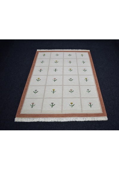 Zehra Abla Halı Yeni El Dokuma 3m2 Modern Tasarım Çiçekli Yün Kilim 7430 Çok Renkli