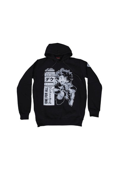 My Hero Academia Deku Kapüşonlu Sweatshirt Hoodie Siyah Çok Renkli