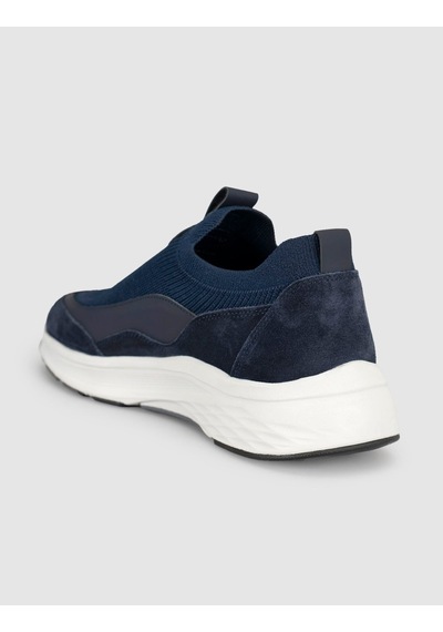 Cabani Lacivert Modern Triko Slip-on Sneaker Siyah - Neon Yeşil