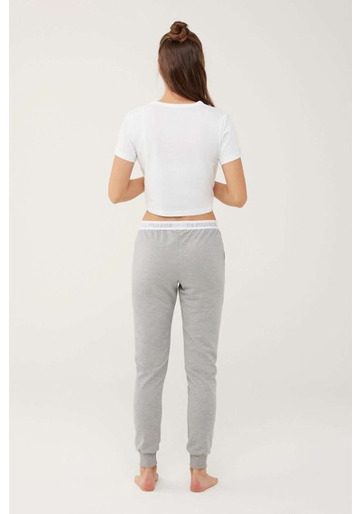 U.S. Polo Assn. Kadın Gri Melanj Pijama Altı 16602 Gri