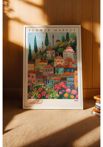İstanbul Türkiye Çerçeveli Tablo Seyahat Severlere Salon Ve Ofis İçin Estetik Duvar Dekoru Travel Flower Market