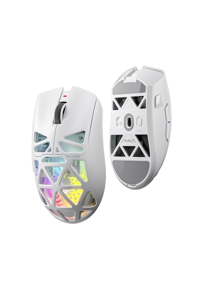 Aula Sc620 Paw3311 Sensör 12000 Dpı 1000hz Kablolu Ve Kablosuz Gaming Oyuncu Mouse Beyaz Sc620