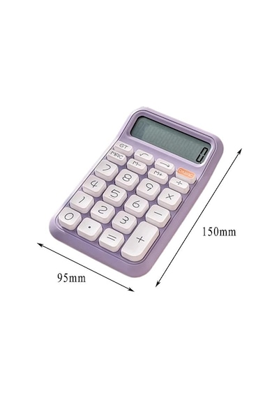 Pm-25411 Mor 12 Haneli Hesap Makinesi Beyaz - Çok Renkli