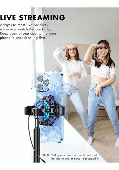 Manyetik Telefon Soğutucu, Yarı İletkenli Soğutma Çipli Telefon Soğutma Fanı, Tiktok Canlı Akışı İçin Evrens