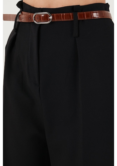 Lela Wide Leg Yüksek Bel Geniş Paça Palazzo Bayan Pantolon 65271262 Siyah