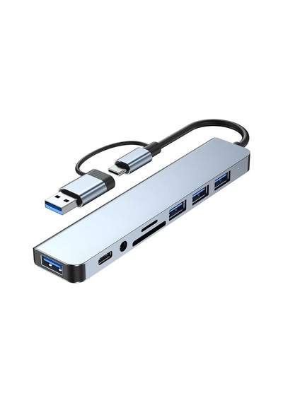 Usb 8'i 1 Arada Hub 3.0 Usb C Hub Dock İstasyonu Yüksek Hızlı İletim Usb 8in1 Hub Usb Ac