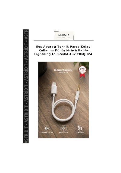 Ses Aparatı Teknik Parça Kolay Kullanım Dönüştürücü Kablo Lightning To 3.5mm Aux Trmjh24