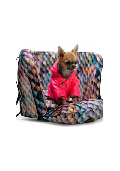 Patilinka Kedi Köpek Taşıma Çantası Çok Renkli Tasma Kancalı Oto Koltuğu - Taşıma Çantası