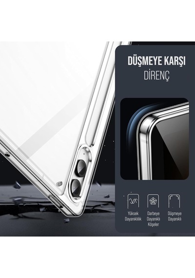 Samsung Tablet Kılıf Şeffaf Silikon Arka Kapak Tab S9 Fe Plus X510 /tab S9 Plus X810