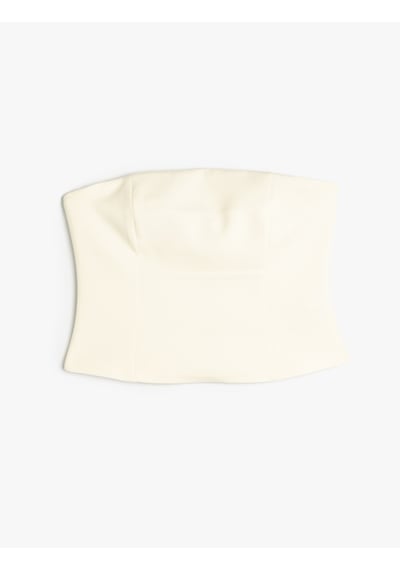 Koton Straplez Crop Büstiyer Kırık Beyaz 4sak30128pw