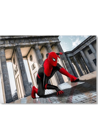 Cakasepetim Spiderman Sütunlar Arasında Ahşap Mdf Tablo