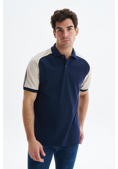 AR-MA Arma Erkek Regular Fit Basic % 100 Pamuk Pike Reglan Kollu Polo Yaka Tişört Y29374354602 Lacivert
