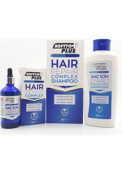 Softto Plus İkisi Bir Arada Saç Onarıcı Şampuan 360 ML + Kompleks Serum 100 ML