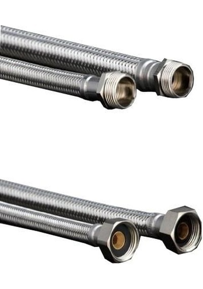 1/2X1/2 Nipelli Flex Hortum 70 cm Beyaz