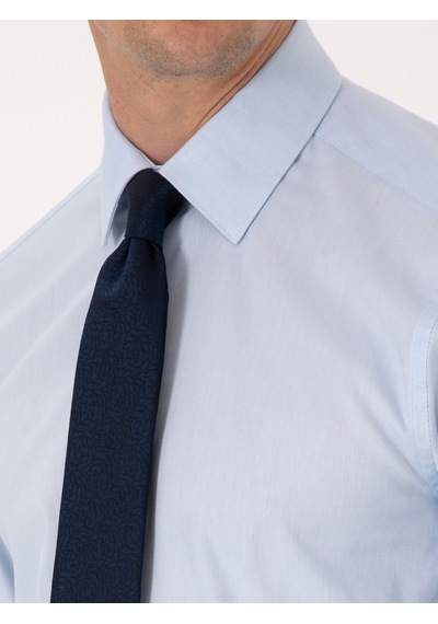 Cacharel Açık Mavi Slim Fit %100 Pamuk Klasik Yaka Oxford Gömlek Denım