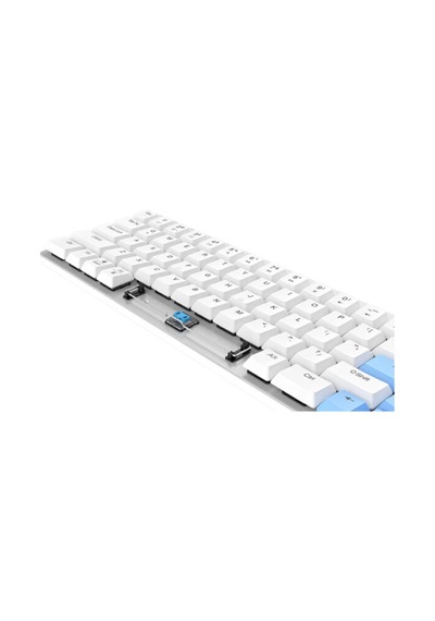 Ek868 White %65 Blue Low-profile Switch Bluetooth İngilizce Mekanik Gaming Klavye