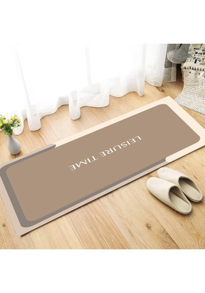 Dijital Kaymaz Yıkanabilir Mutfak Banyo Salon Paspas Halısı Trend Modern Al4002 krem
