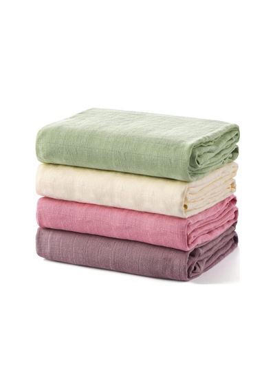 Muslin Kundak Bezi 4'lü Set Ultra Yumuşak ve Nefes Alabilir Pamuk 120x120 CM Yeşil